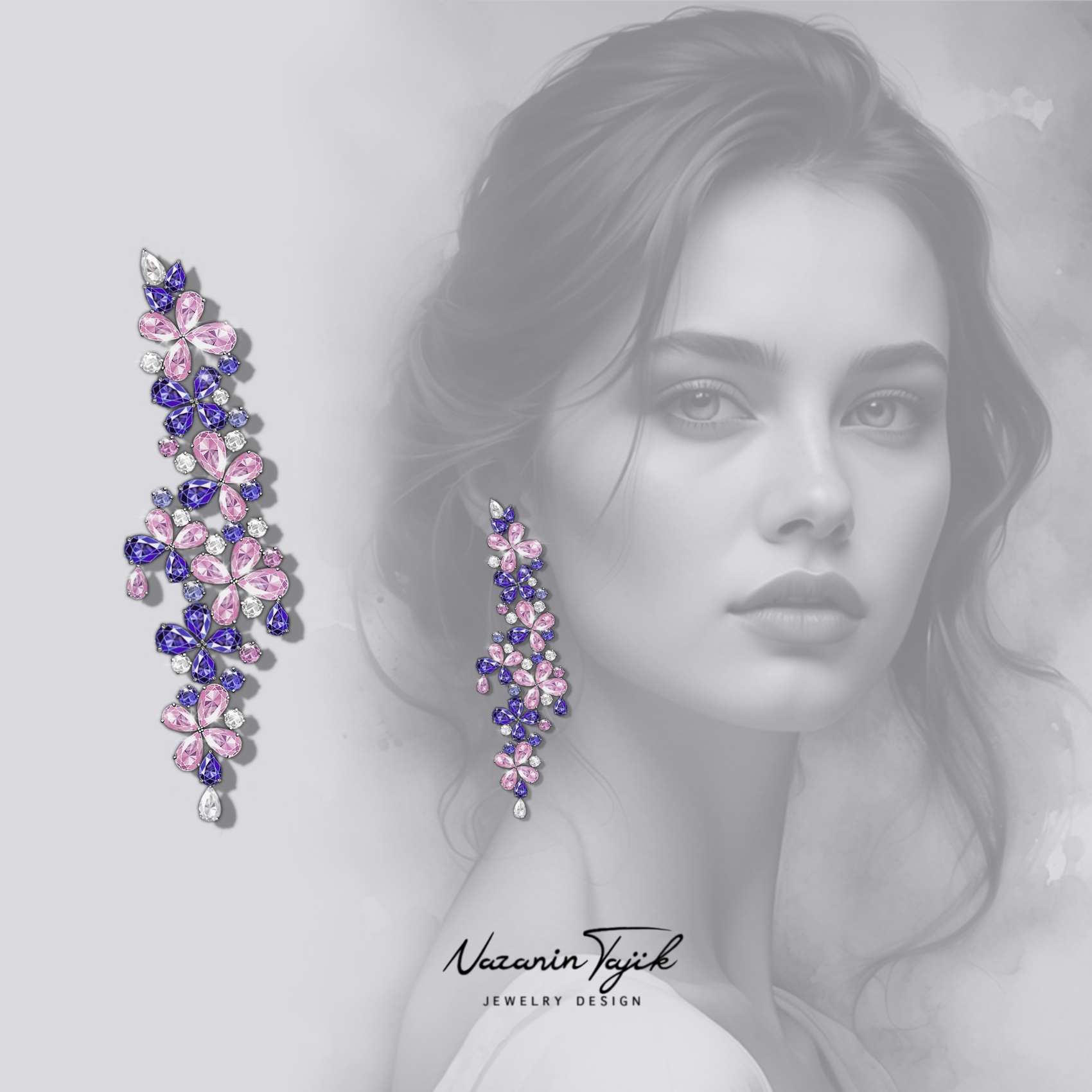 Wisteria Earrings by Nazanin Tajik| Jewelry Artist