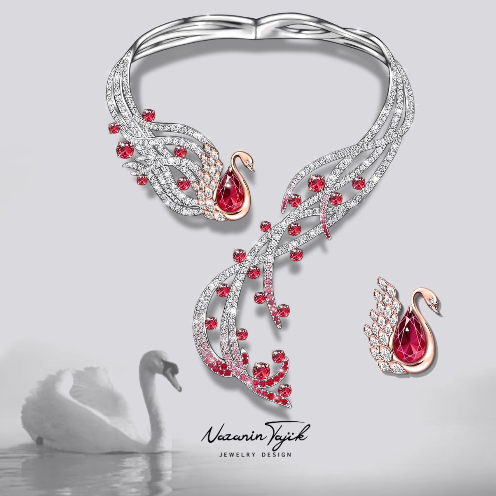 Swan's Love by Nazanin Tajik | Jewelry Artist